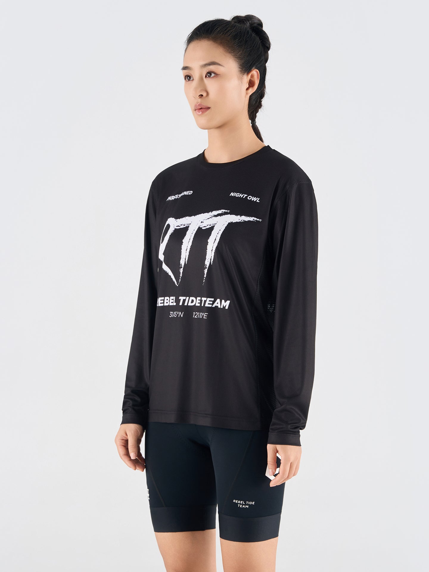 Women's Long Sleeve Shirt TS02-Black