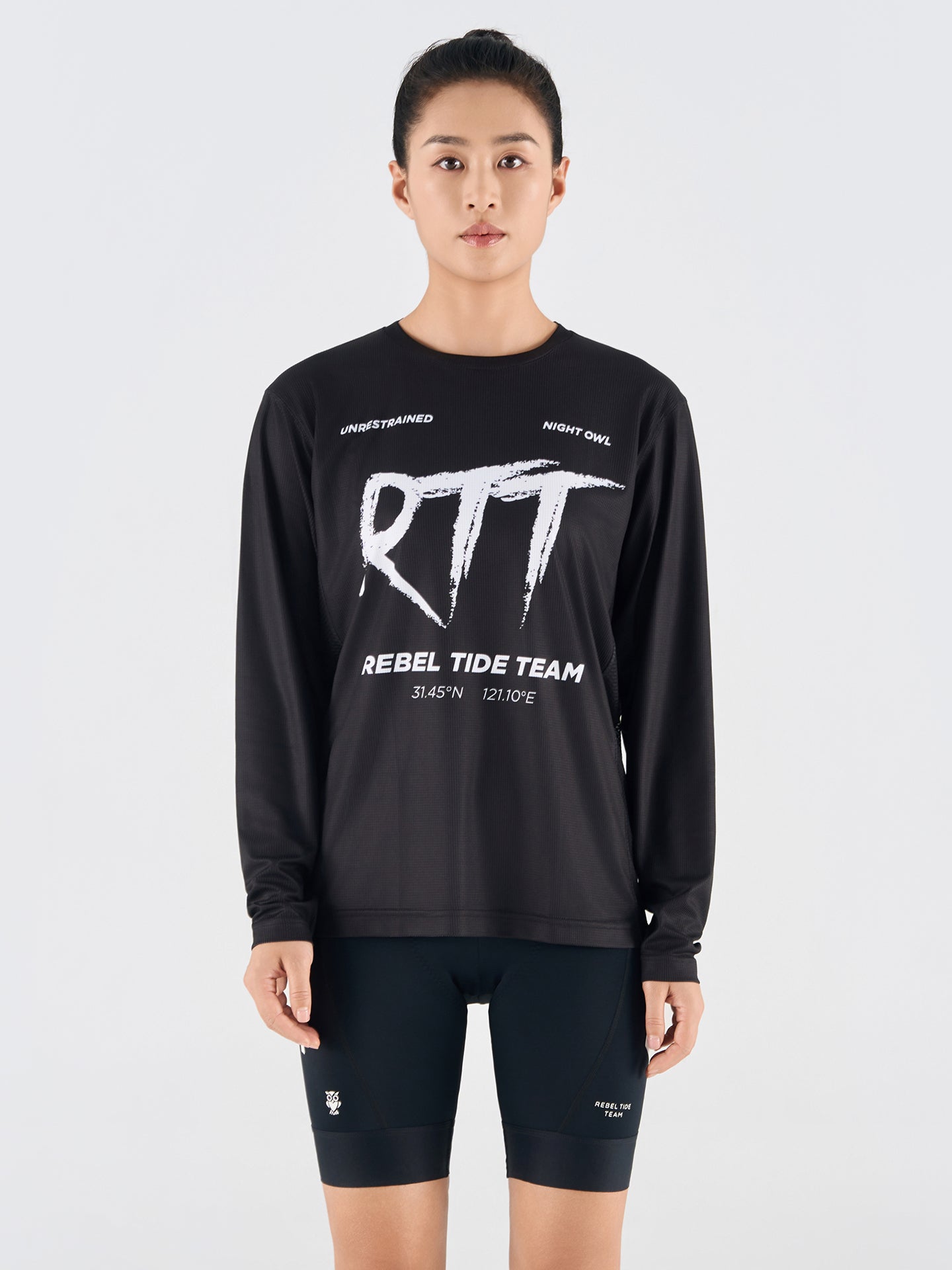 Women's Long Sleeve Shirt TS02-Black